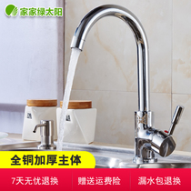 All-copper kitchen faucet Hot and cold household dishwashing basin Sink faucet Single cold washing pool vegetable washing basin water bridle