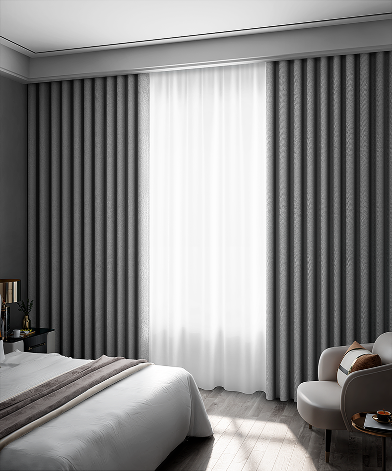 遮光飘窗半截轨道窗帘主卧室遮阳布挂钩式2020隔热2021年新款阳台