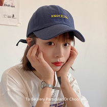 Hat female spring and summer soft top baseball cap Korean version of the tide simple and wild letter embroidery cap street sun hat male