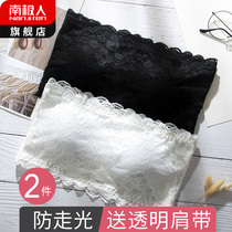 Bandeau lingerie womens anti-light wrap chest strapless straps underlay underlay lace bra summer thin belt cushion top