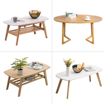 Light Extravagant Double Imitation Solid Wood Balcony Casual Minima Coffee Table Edge A Few Sides Table Round Small Table Nordic Tea Table
