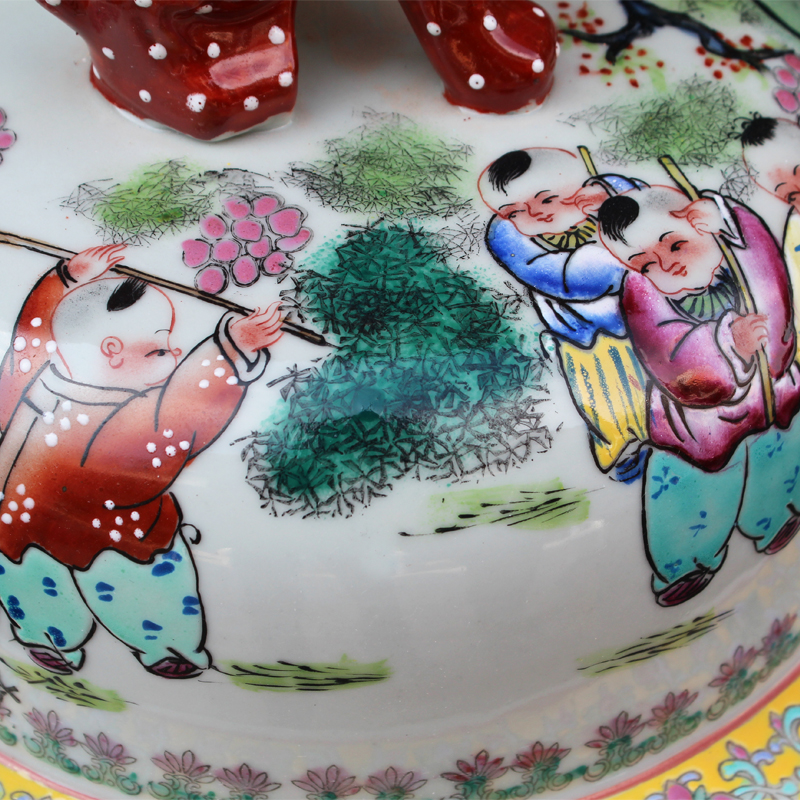 Jingdezhen ceramics hand - made pastel the ancient philosophers figure the general pot of large vases, classical Chinese style living room furniture