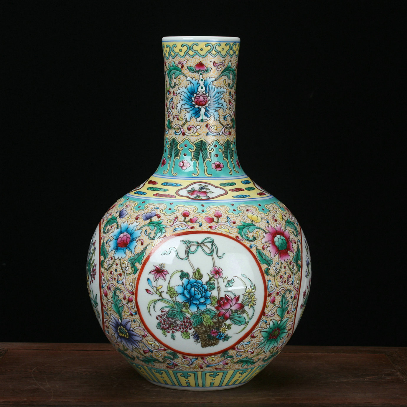 Jingdezhen porcelain vases, antique hand - made enamel pastel color open the world of flowers and birds all celestial vase furnishing articles