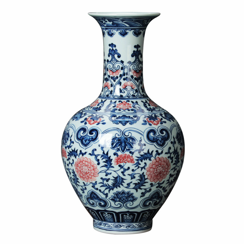 Jingdezhen ceramics vase full hand - made porcelain youligong tangled branches of the reward bottle contracted and I household adornment