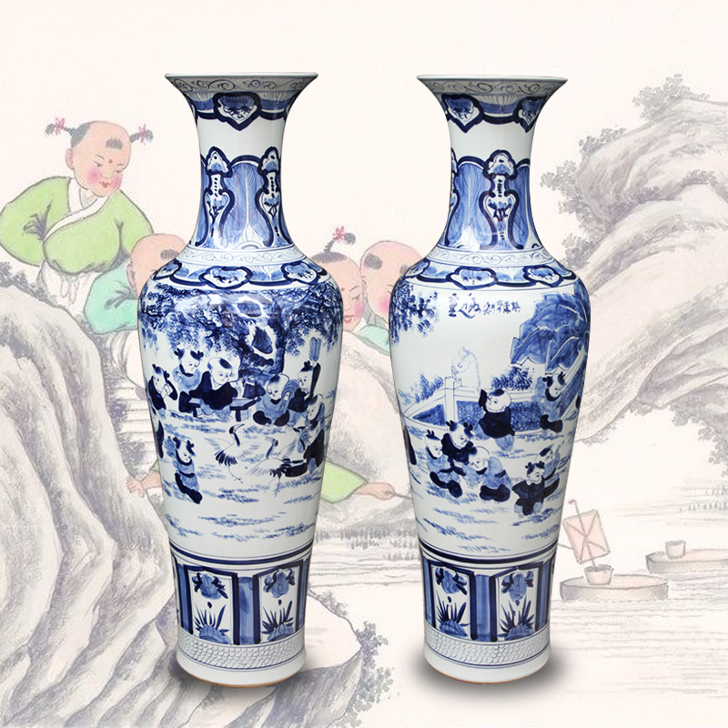 Jingdezhen ceramics hand - made porcelain lad of large vases, furnishing articles of modern Chinese style living room opening gifts