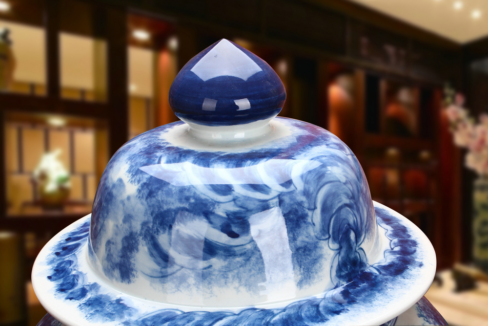 High - grade hand - made Kowloon, blue and white porcelain in jingdezhen ceramics day be born tank general in the Ming and the qing dynasties classical furnishing articles