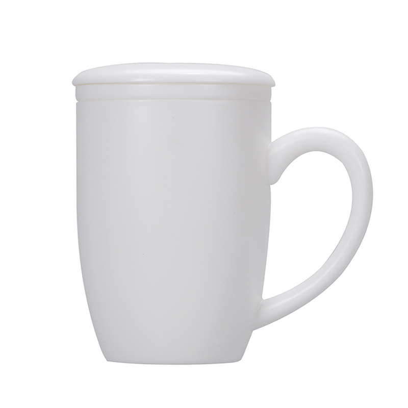 Dehua white porcelain filtering tea cup tea, black tea tieguanyin tea water separation ceramic office cup men and women