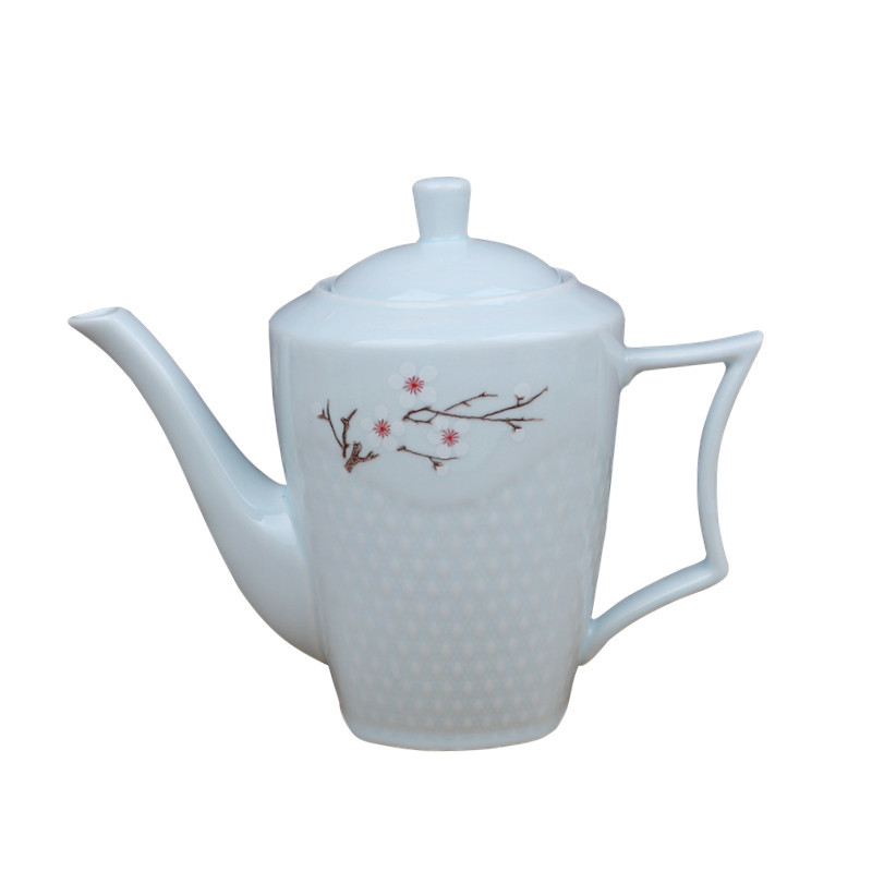 Relief type jade porcelain ceramic teapot cold ceramic kettle pot with porcelain teapot European cups water pot of tea