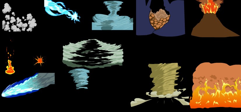 flash动画游戏技能特效遮罩特效素材水火光电雾特效源