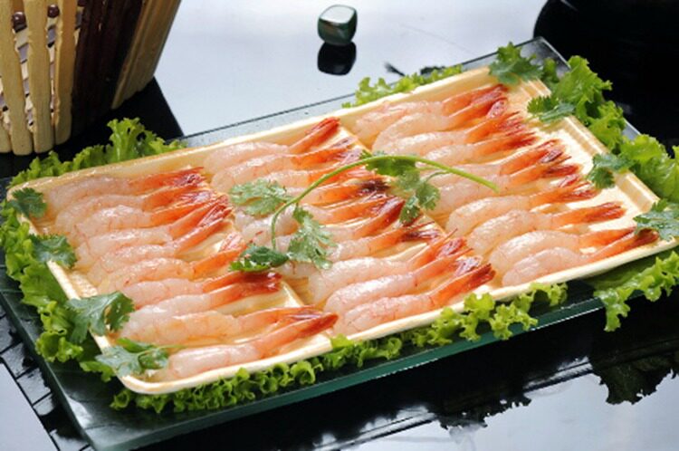 新品 冷冻刺身凤尾虾北极甜虾寿司虾去头去壳30只 凤尾北极虾100g