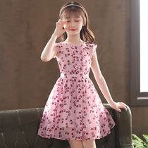 Children's summer dress shredded flowers and snow spinning skirt 2022 new princess skirt little girl dress summer fairy skirt