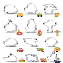 Traffic series cutting die Stainless steel biscuit mold Plane car ship train Vegetable fruit steamed bun mold