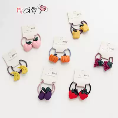 Baby hair ring does not hurt the hair volume is small cute Korean fruits and vegetables children's high elastic rubber band girls ' hair ring