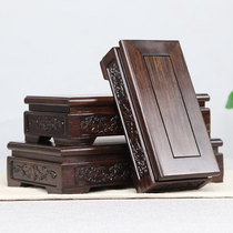 Mahogany base Solid wood carving crafts ornaments base Rectangular stone Qishi flower pot Buddha Statue base bracket