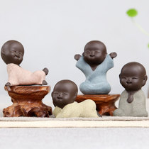 Creative new Chinese style Cute little monk Zisha Zen home decoration Office jewelry Tea set accessories Tea pet ornaments