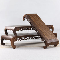 Chicken wing wood base Solid wood Buddha statue decoration base Mahogany rectangular flower pot Stone Qishi base Wooden bracket