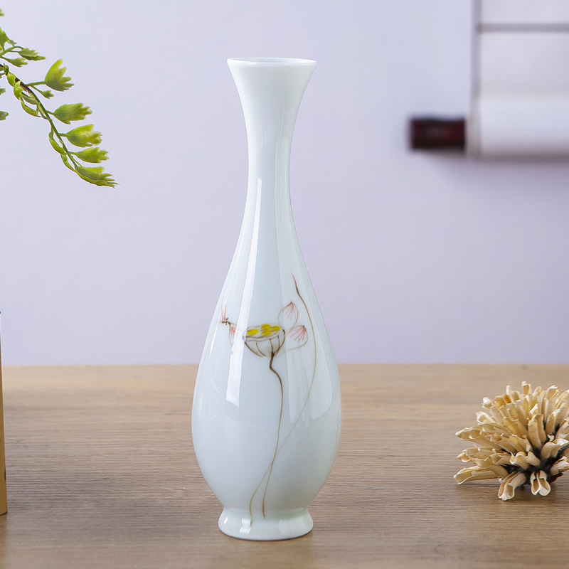 Jingdezhen ceramic floret bottle hand - made lotus flower adornment furnishing articles sitting room tea taking of new Chinese style flower arranging flowers