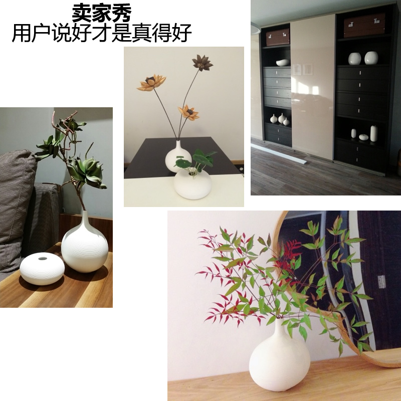 I and contracted fashion ceramic vase furnishing articles sitting room white jingdezhen home decoration crafts arranging flowers