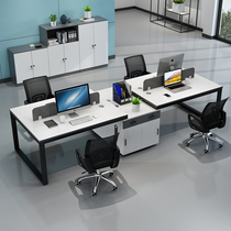 Simple office desk and chair combination Modern double 4 6-person staff desk office furniture for screen computer desk