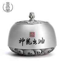 Three Pin Tang tin tea cans tin cans pure tin large size half-pound sealed tea storage cans Shenlong out of Xiu