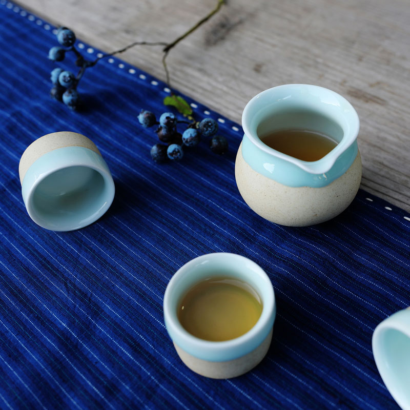 Oujiang longquan celadon tea set manual ceramic kung fu tea set modern fresh tea set a complete set of equipment gift box