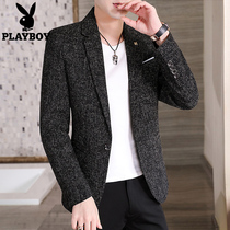 Flower Playboy casual suit men sashimi autumn and winter new business jacket 100 hitch-uptrend ruffig with little west suit