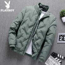 Flower Playboy Mens down clothes Trend handsome Thickened Winter Mens Wear Jacket Short light and thin Chater jacket man