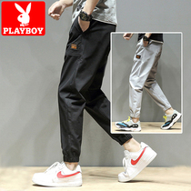 Playboy casual pants mens trend spring and summer nine points loose and wild summer ruffian handsome beam foot tooling long pants
