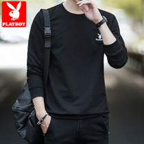 Playboy sweater mens spring and autumn new long-sleeved round neck loose trend ins pure cotton mens Hong Kong style top