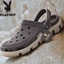 Flowers Playboy Dongle Cave Shoes Mens Summer 2022 New Baotou Sandals Shoes Non-slip Soft Bottom Beach Shoes Outside Wearing Slippers Men