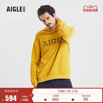 AIGLE Aigao YOSEMITE men and women are the same LOGO fashion comfortable and casual printed fashion hooded sweater pullover