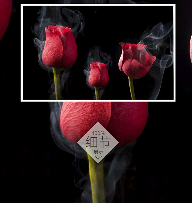 3d立体红色玫瑰电视背景墙纸5d大型壁纸背景墙装饰布8d无纺布壁画