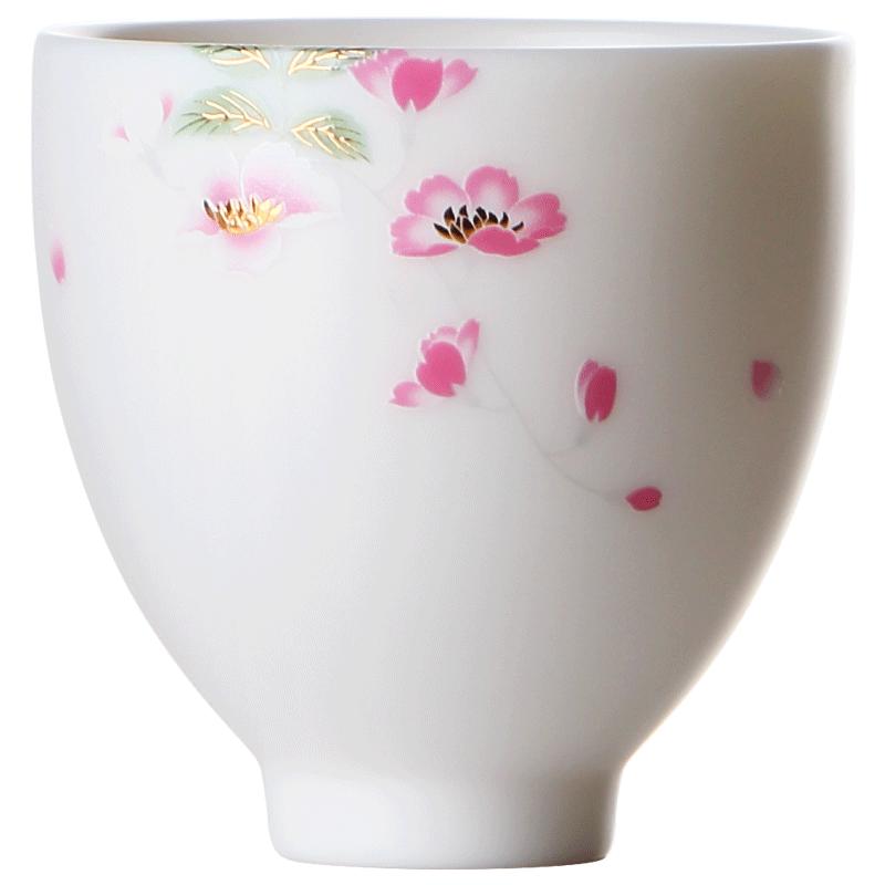 Ultimately responds to dehua white porcelain jade porcelain teacup large single kunfu tea cup a single master cup tea cups of tea by hand