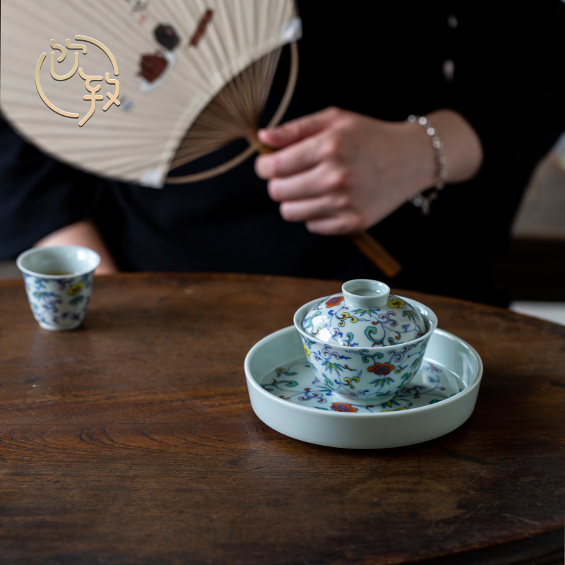 Ultimately responds to household zen glair pot bearing Chinese style restoring ancient ways of tea accessories jingdezhen ceramic teapot dry blister tray