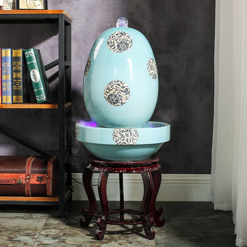 Jingdezhen to live in a small sitting room aquarium desktop furnishing articles ceramic water fountain creative version into gifts