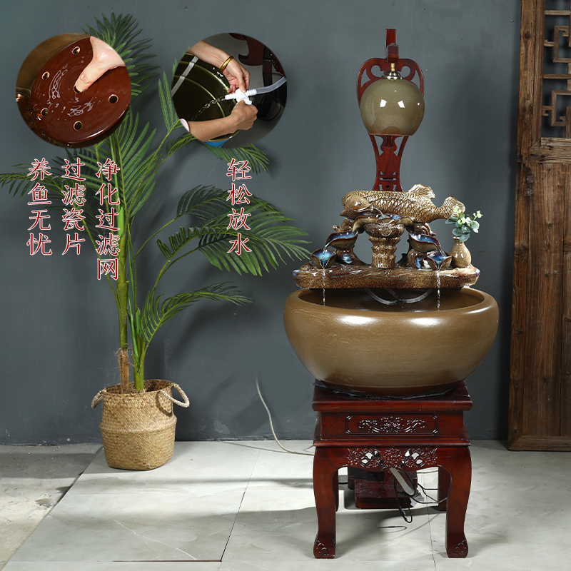 Heavy up jingdezhen Chinese style furnishing articles ceramic filter water aquarium fish farming household indoor goldfish bowl