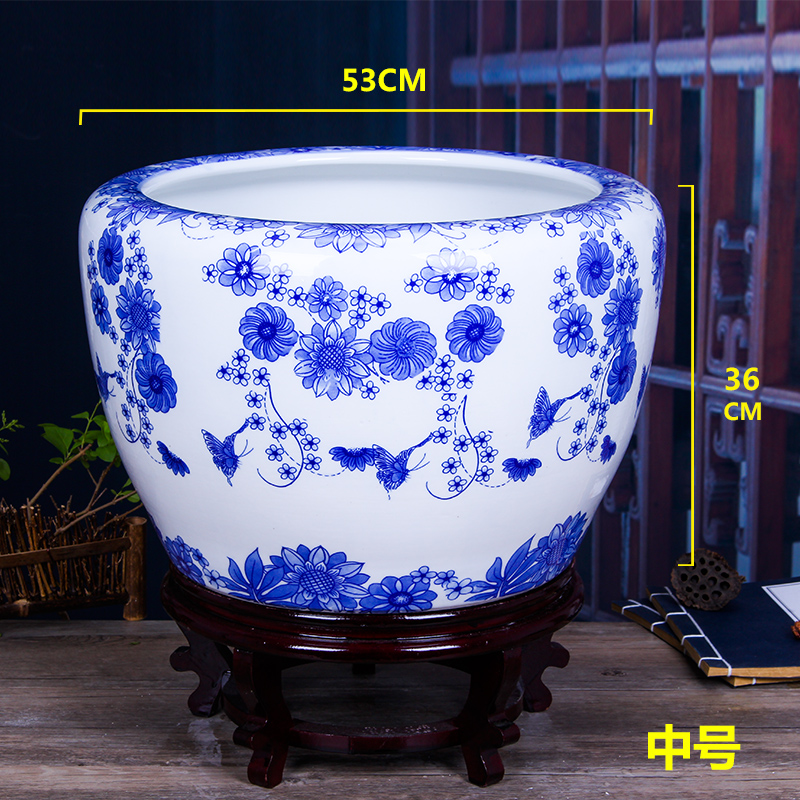 Jingdezhen ceramic basin of water lily lotus lotus goldfish bowl aquarium a turtle cylinder extra large