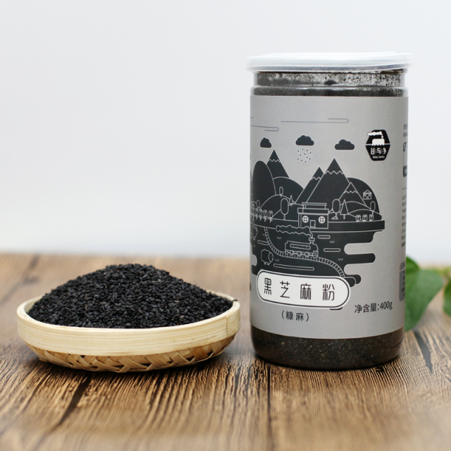 谷与乡纯熟黑芝麻粉黑芝麻糊面条油麻糠麻粉2个任选1罐包邮原料流程图图片