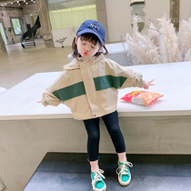 Girls coat 2021 new autumn dress Korean version of foreign-style childrens spring and autumn thin casual coat female baby wear tide