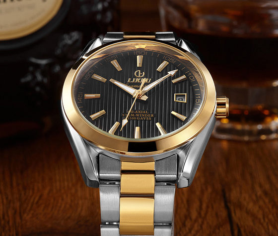 Genuine watch men's automatic mechanical watch men's watch hollow waterproof steel calendar business watch steel belt luminous