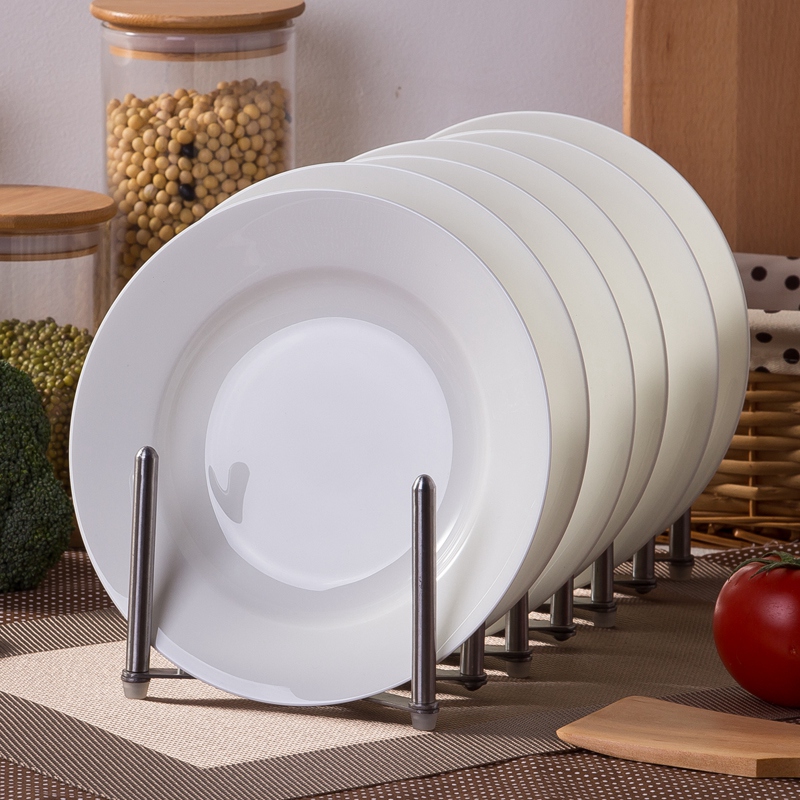 Flat Plate pure white household 0 the ipads porcelain ceramic tableware circular creative Plate steak dinner Plate