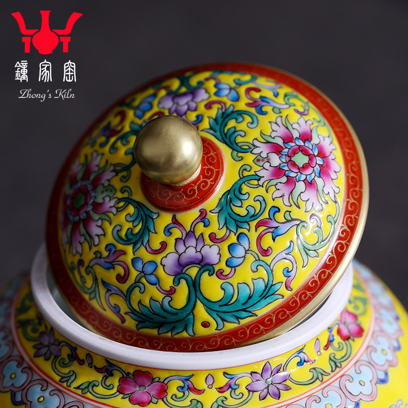 Clock home sealed as cans of jingdezhen ceramic up caddy fixings tea pot storage tanks hand - made colored enamel tea pot