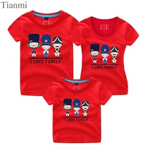 2019 New short sleeve T-shirt Korean version of parent-child outfit a family of three and four family travel clothes mother and child Women