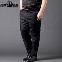 Large size casual pants male fat fat summer fat increase elastic loose pants thin fat big business trousers