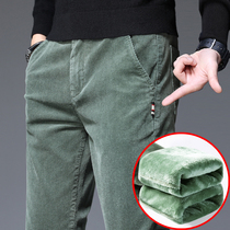 Winter Velvet Light Core Suede Male Pants Light Grass Suede Men Casual Pants Autumn Winter Loose Straight Silo Plus Suede Thickened Trousers