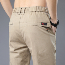 Mens pants work spring and summer thin mens casual pants loose straight middle-aged trousers Joker summer