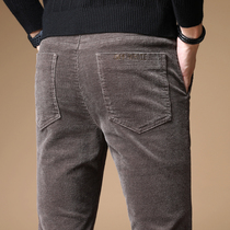 Strips corduroy mens pants autumn and winter pants loose straight mens casual trousers mens lantern velvet slim straight tube