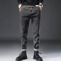 Autumn mens jeans Tide brand elastic straight tube loose casual long pants trend Wild Spring and Autumn Winter