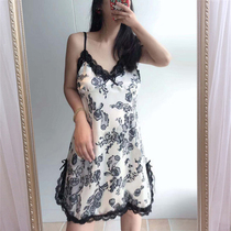 Fat Plus Size Print Nightdress Women Fat mm Sexy Low-cut Backless Sling Sex Temptation Dress 200 Jin