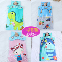 Childrens sleeping bags autumn and winter thickened middle-aged children cotton cotton-proof kicking by babies baby pupils thin sleeping bags four seasons Universal